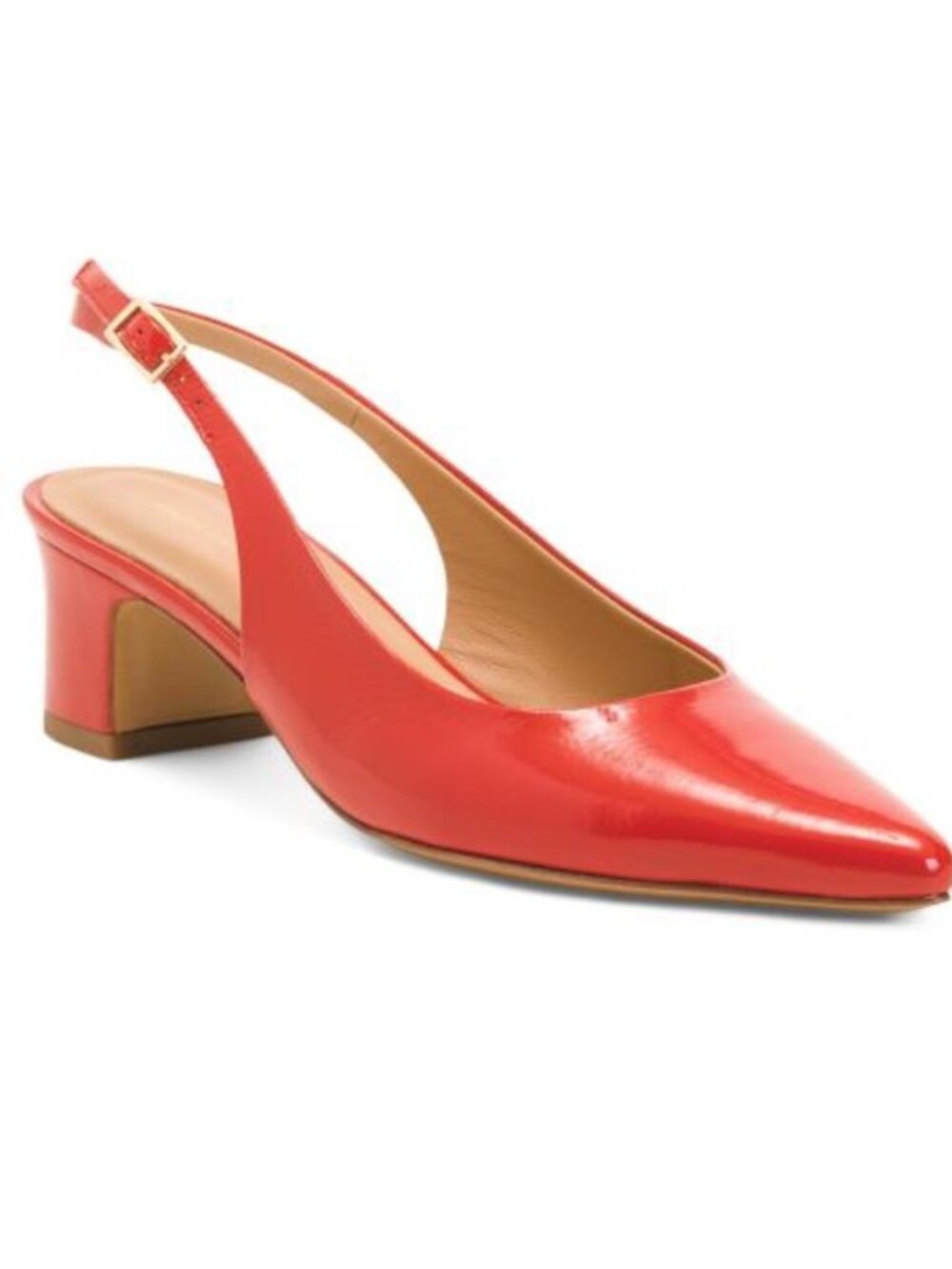 MANSUR GAVRIEL patent leather pointy toe slingback heels